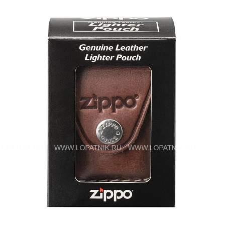 чехол zippo для зажигалки, кожа, с металлическим фиксатором на ремень, коричневый, 57х30x75 мм lpcb Zippo