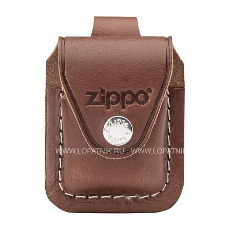 чехол zippo для широкой зажигалки, кожа, с кожаным фиксатором на ремень, коричневый, 57x30x75 мм lplb Zippo