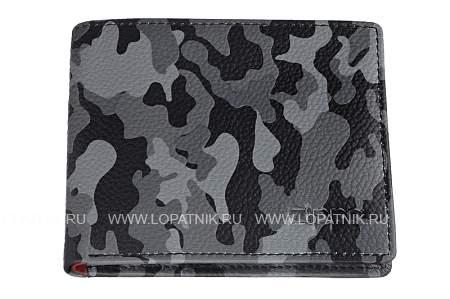 портмоне zippo, серо-чёрный камуфляж, натуральная кожа, 10,8×2,5×8,6 см 2006027 Zippo