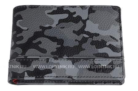 портмоне zippo, серо-чёрный камуфляж, натуральная кожа, 11,2×2×8,2 см 2006052 Zippo