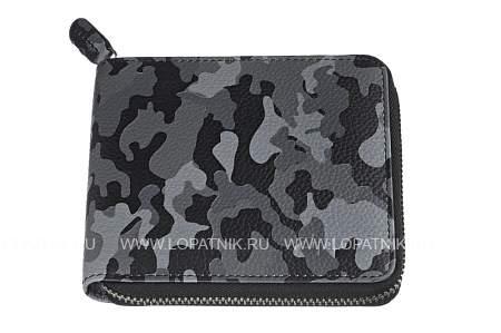 кошелёк zippo, серо-чёрный камуфляж, натуральная кожа, 12×2×10,5 см 2006054 Zippo