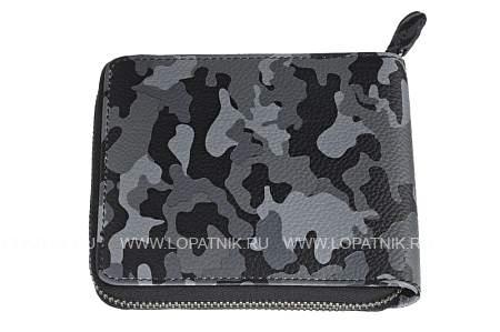 кошелёк zippo, серо-чёрный камуфляж, натуральная кожа, 12×2×10,5 см 2006054 Zippo