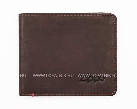 портмоне zippo, коричневое, натуральная кожа, 11x1,5x10 см 2005119 Zippo