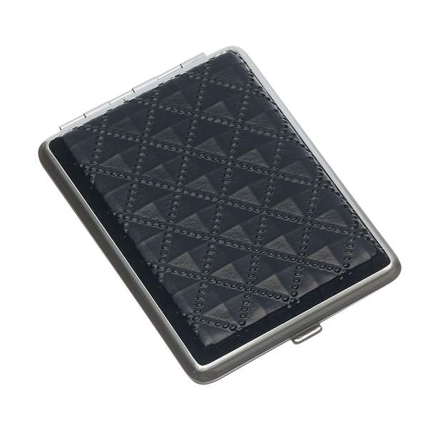 Портсигар S.Quire, сталь+искусственная кожа, черный цвет с рисунком, 74*95*18 мм AB02-BSQU S.QUIRE, Артикул: AB02-BSQU фото №1