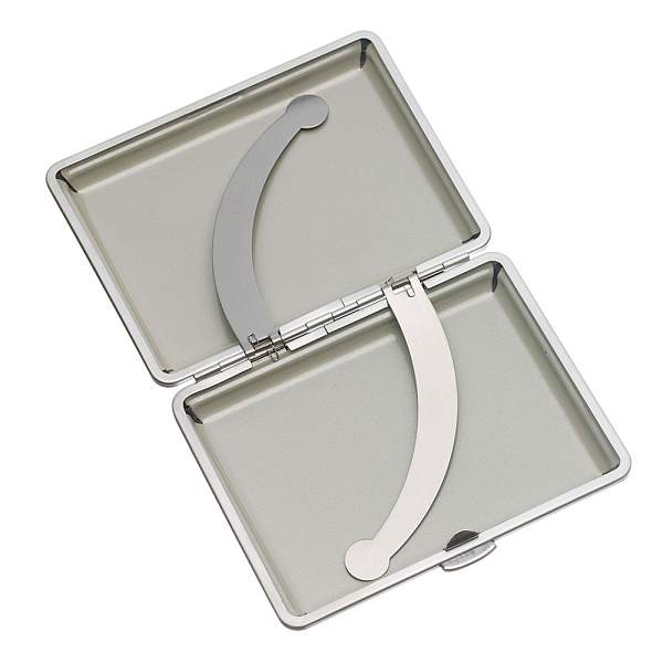 Портсигар S.Quire, сталь+искусственная кожа с металлическими клипами, черный цвет, 74*95*18 мм S300B-3713-16-2 S.QUIRE, Артикул: S300B-3713-16-2 фото №1