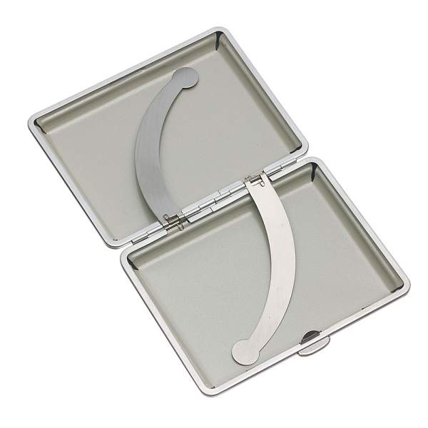 Портсигар S.Quire, сталь+искусственная кожа с металлическими клипами, коричневый цвет, 74*95*18 мм S300B-3513-12-2 S.QUIRE, Артикул: S300B-3513-12-2 фото №1