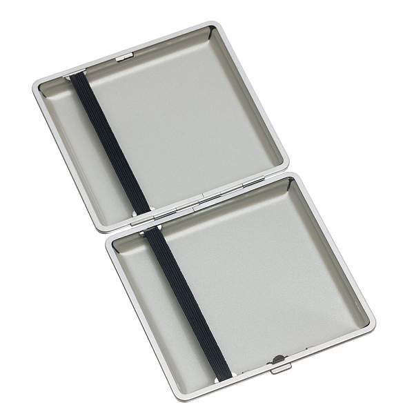 Портсигар S.Quire, сталь+искусственная кожа, черный цвет с рисунком, 96*93*19 мм AB02-05-2 S.QUIRE, Артикул: AB02-05-2 фото №1