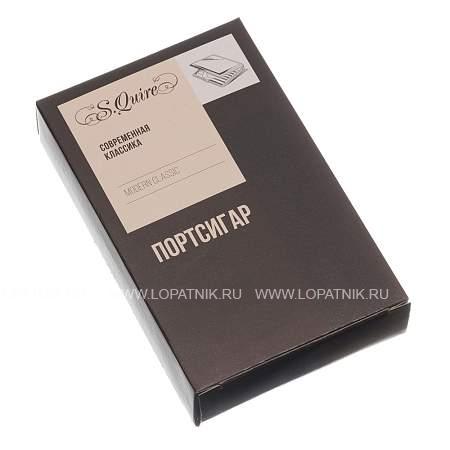 портсигар s.quire, сталь+искусственная кожа, черный цвет с рисунком, 74*115*18 мм 340023-82 S.QUIRE