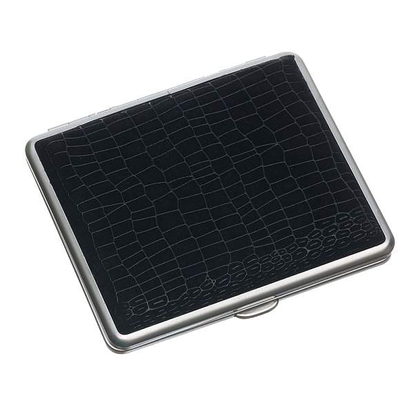 Портсигар S.Quire, сталь+натуральная кожа, чёрный со вставками, 98х90х18,5 мм S305-3411-9 S.QUIRE, Артикул: S305-3411-9 фото №1