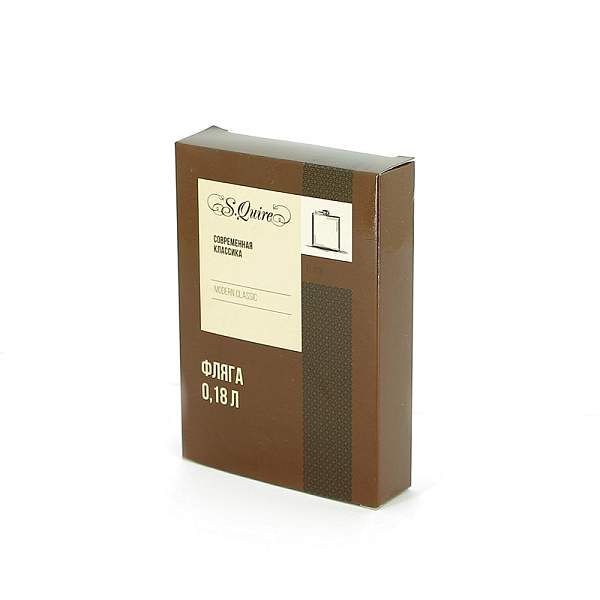 Фляга S.Quire 0,24 л, сталь+искусственная кожа, черная TB08-3412-30 S.QUIRE, Артикул: TB08-3412-30 фото №1