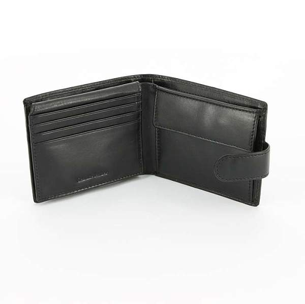 Портмоне S.Quire, натуральная воловья кожа, черный, гладкая, 11,4 x 9,2 x 1 см 5500-BK VT S.QUIRE, Артикул: 5500-BK VT фото №1