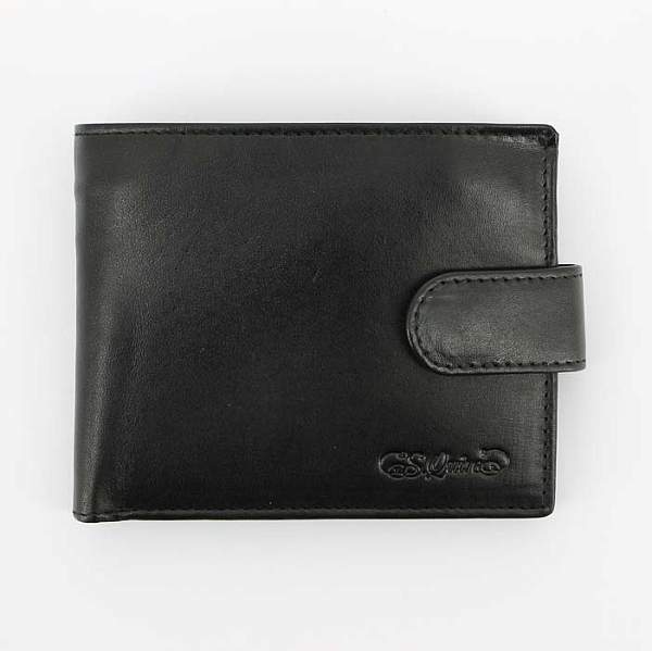 Портмоне S.Quire, натуральная воловья кожа, черный, гладкая, 11,4 x 9,2 x 1 см 5500-BK VT S.QUIRE, Артикул: 5500-BK VT фото №1
