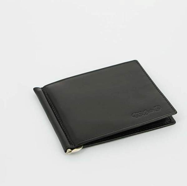 Портмоне S.Quire с клипом для денег, натуральная воловья кожа, черный, гладкая, 11 x 9 x 1,5 см 5700-BK VT S.QUIRE, Артикул: 5700-BK VT фото №1