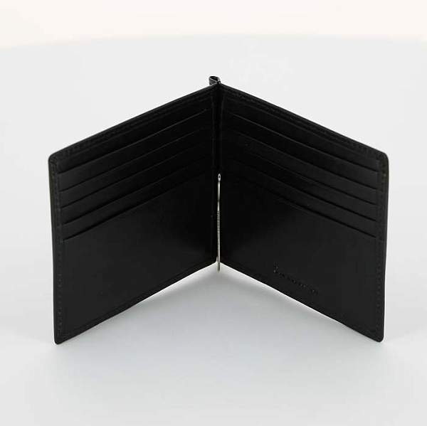 Портмоне S.Quire с клипом для денег, натуральная воловья кожа, черный, гладкая, 11 x 9 x 1,5 см 5700-BK VT S.QUIRE, Артикул: 5700-BK VT фото №1