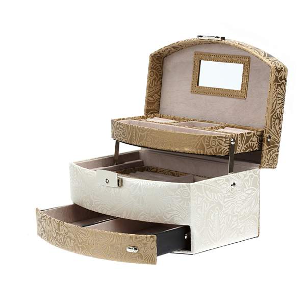 Шкатулка для украшений Jardin D'Ete, цвет бежево-золотой, 22 х 16 х 12,8 см P6868D JARDIN D'ETE, Артикул: P6868D фото №1
