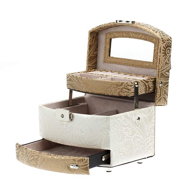 Шкатулка для украшений Jardin D'Ete, цвет бежево-золотой, 15,8 х 13 х 11,5 см 6207R JARDIN D'ETE, Артикул: 6207R фото №1