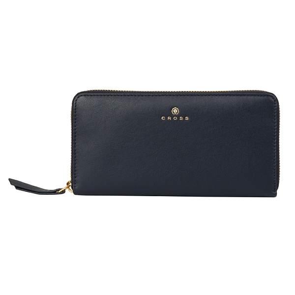 Кошелёк Cross Monaco Navy, кожа наппа, гладкая, цвет тёмно-синий, 19,5 x 10,2 x 2 см AC898287_1-5 CROSS, Артикул: AC898287_1-5 фото №1