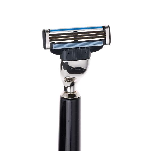 Бритвенный набор Mondial: станок, помазок, подставка; чёрная смола ST-365-NMT MONDIAL, Артикул: ST-365-NMT фото №1