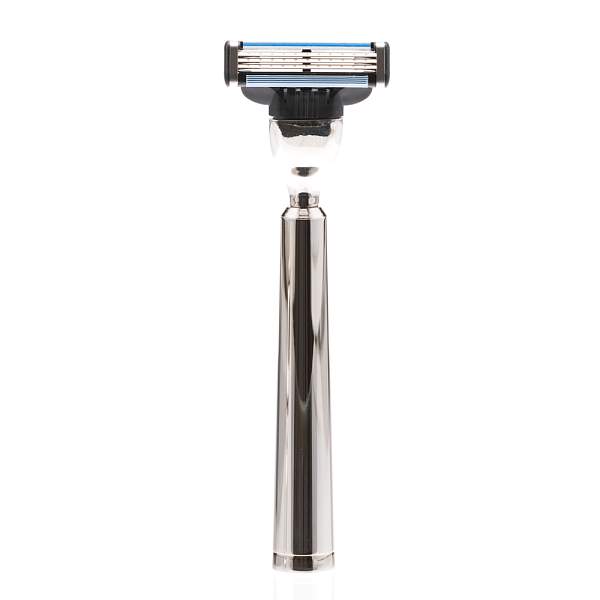 Бритвенный набор Mondial: станок, помазок, чаша, подставка; отполированный никель ST-465-LMT MONDIAL, Артикул: ST-465-LMT фото №1