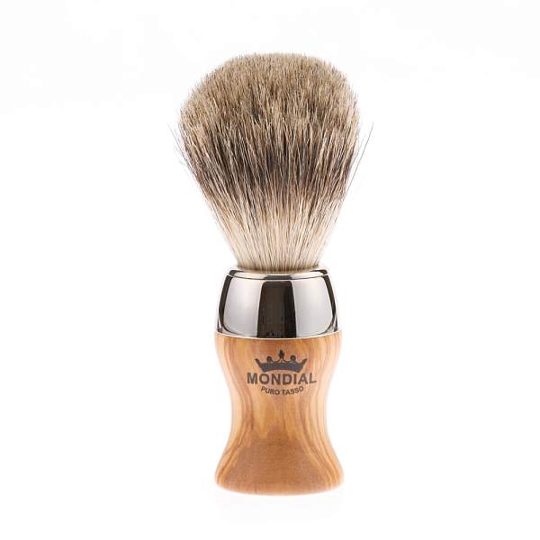 Бритвенный набор Mondial: станок, помазок, чаша, подставка; оливковое дерево ST-445-OMT MONDIAL, Артикул: ST-445-OMT фото №1