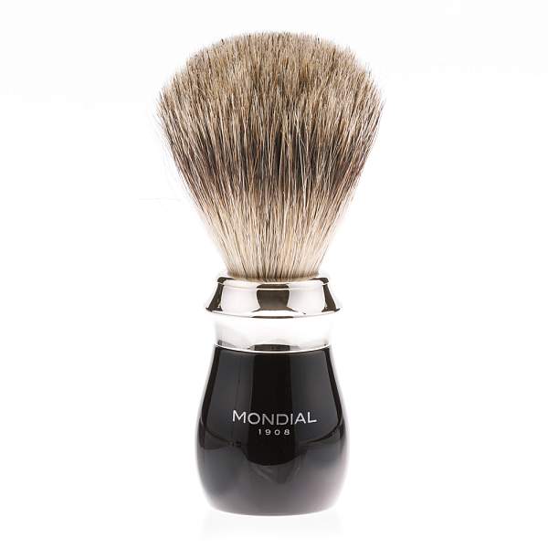 Бритвенный набор Mondial: классический станок, помазок, подставка; чёрная смола ST-335-NST MONDIAL, Артикул: ST-335-NST фото №1