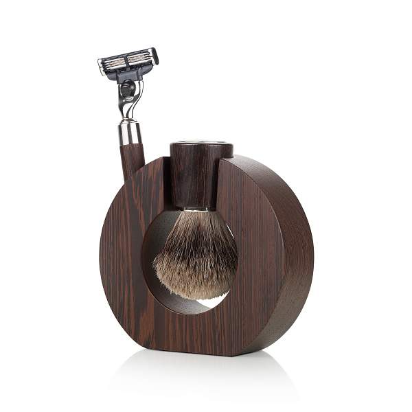 Бритвенный набор Mondial: станок, помазок, подставка; дерево Венге ST-SPH-II-M3 MONDIAL, Артикул: ST-SPH-II-M3 фото №1