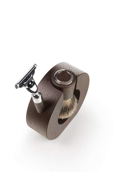 Бритвенный набор Mondial: станок, помазок, подставка; дерево Венге ST-SPH-II-M3 MONDIAL, Артикул: ST-SPH-II-M3 фото №1