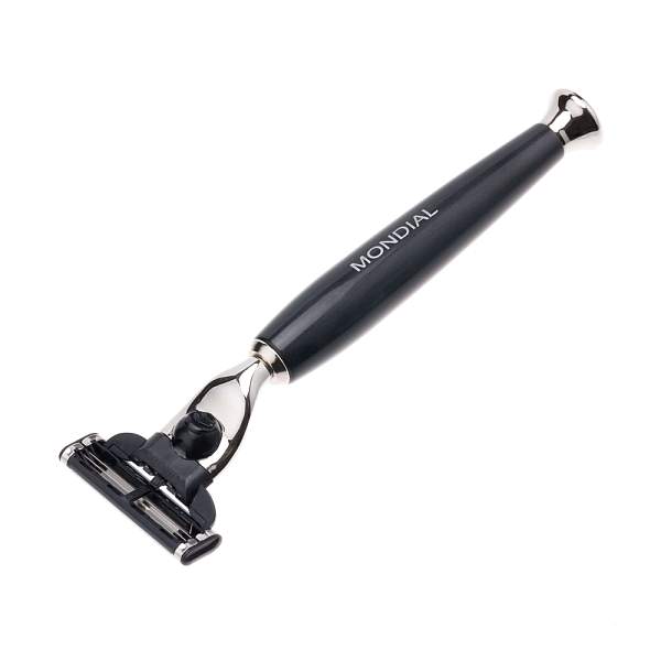 Бритвенный набор Mondial: станок, помазок, подставка; чёрный перламутр KRON-PR-MOX-II-M3 MONDIAL, Артикул: KRON-PR-MOX-II-M3 фото №1