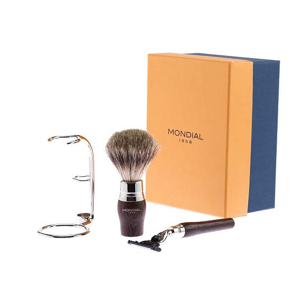 Бритвенный набор Mondial: станок MACH3, помазок, подставка; дерево Венге ST-VIE-W-II-M3 MONDIAL, Артикул: ST-VIE-W-II-M3 фото №1