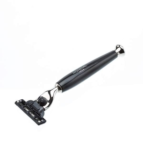 Бритвенный набор Mondial: станок MACH3, помазок, крем для бритья Bergamotto, цвет черный GB-FIZ-BL-STK-M3-B MONDIAL, Артикул: GB-FIZ-BL-STK-M3-B фото №1