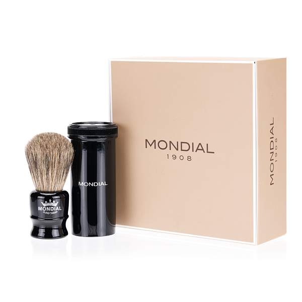 Помазок для бритья в путешествиях Mondial, пластик, ворс барсука, рукоять - черный цвет TRIP-NL-STK MONDIAL, Артикул: TRIP-NL-STK фото №1
