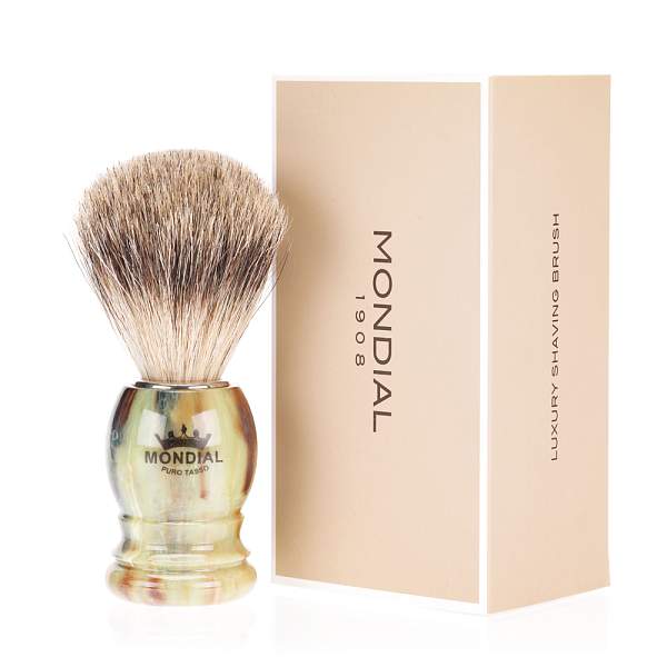 Помазок для бритья Mondial, пластик, ворс барсука, рукоять - цвет оникс 2-ONIX-TEC MONDIAL, Артикул: 2-ONIX-TEC фото №1