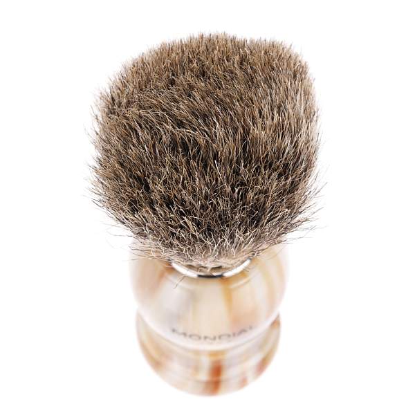 Помазок для бритья Mondial, пластик, ворс барсука, рукоять - цвет слоновой кости 2-CORN-TEC MONDIAL, Артикул: 2-CORN-TEC фото №1