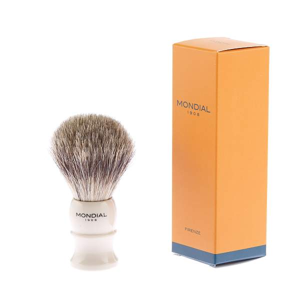 Помазок для бритья Mondial, каучуковая смола, барсучий ворс, рукоять - цвет слоновой кости PB-67-II-M MONDIAL, Артикул: PB-67-II-M фото №1