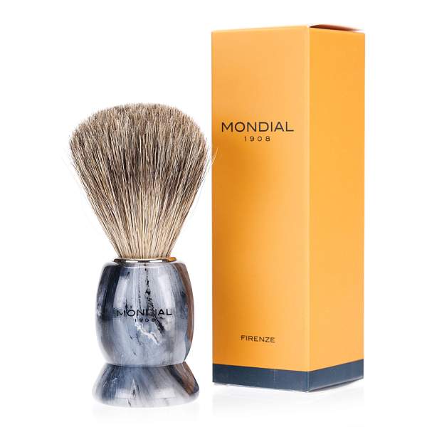 Помазок для бритья Mondial, пластик, ворс барсука, рукоять - цвет - серый мрамор M6712 MONDIAL, Артикул: M6712 фото №1