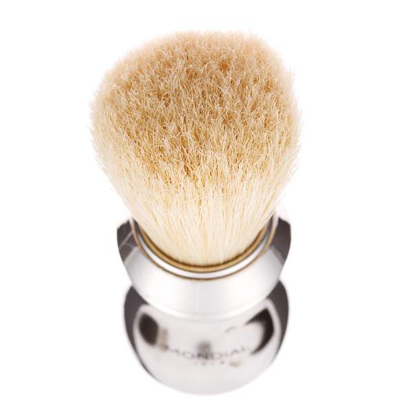 Помазок для бритья Mondial, пластик, свиной ворс, рукоять - серебристый цвет 125-CRO MONDIAL, Артикул: 125-CRO фото №1