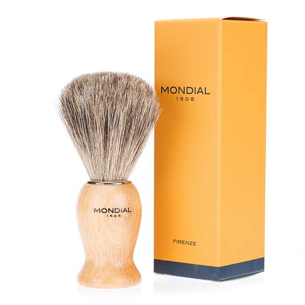 Помазок для бритья Mondial, дерево, ворс барсука, рукоять - цвет - светлое дерево M6713 MONDIAL, Артикул: M6713 фото №1
