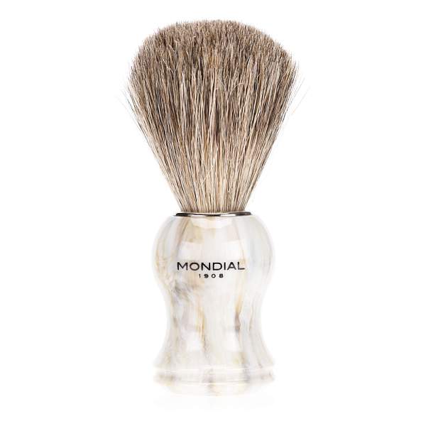 Помазок для бритья Mondial, пластик, ворс барсука, рукоять - цвет - белый мрамор M6714 MONDIAL, Артикул: M6714 фото №1