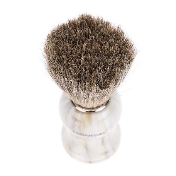 Помазок для бритья Mondial, пластик, ворс барсука, рукоять - цвет - белый мрамор M6714 MONDIAL, Артикул: M6714 фото №1