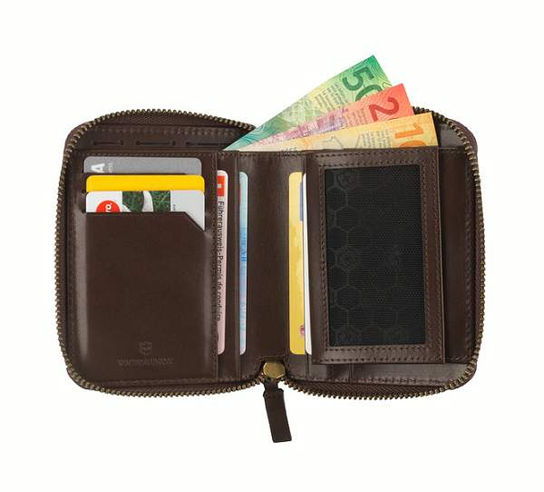 Кошелёк VICTORINOX Weyl с защитой от сканирования RFID, коричневый, кожа наппа, 10x2,2x12 см 605436 Victorinox, Артикул: 605436 фото №1