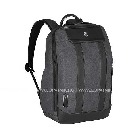 рюкзак victorinox architecture urban2 city backpack 14'', серый, полиэстер / кожа, 30x19x42 см, 17 л 611955 Victorinox
