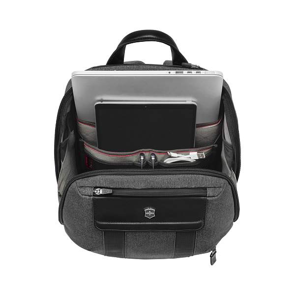 Рюкзак VICTORINOX Architecture Urban2 City Backpack 14'', серый, полиэстер / кожа, 30x19x42 см, 17 л 611955 Victorinox, Артикул: 611955 фото №1
