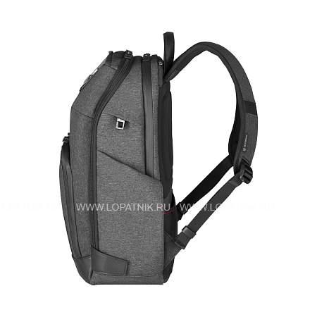 рюкзак victorinox architecture urban 2 deluxe backpack 15”, серый, полиэстер/кожа, 31x23x46 см, 23 л 611954 Victorinox