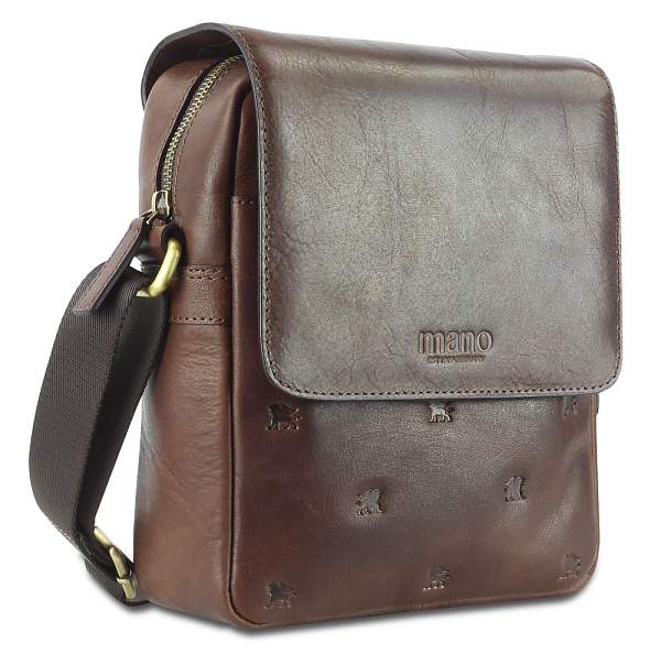 Сумка через плечо Mano "Don Leon", натуральная кожа в коричневом цвете, 20 х 25 х 8 см M191920641 MANO 1919, Артикул: M191920641 фото №1