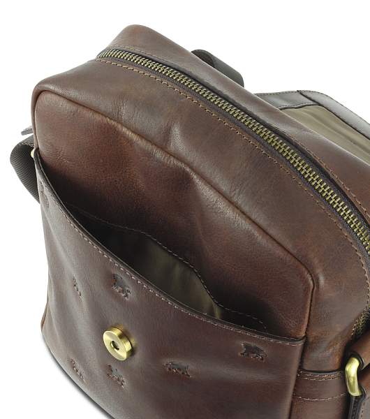 Сумка через плечо Mano "Don Leon", натуральная кожа в коричневом цвете, 20 х 25 х 8 см M191920641 MANO 1919, Артикул: M191920641 фото №1