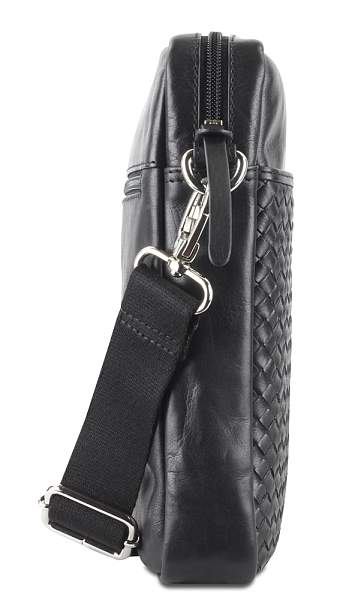 Сумка через плечо Mano "Don Luca", натуральная кожа в черном цвете, 23 х 26,5 х 4,5 см M191945801 MANO 1919, Артикул: M191945801 фото №1