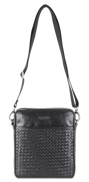 Сумка через плечо Mano "Don Luca", натуральная кожа в черном цвете, 23 х 26,5 х 4,5 см M191945801 MANO 1919, Артикул: M191945801 фото №1
