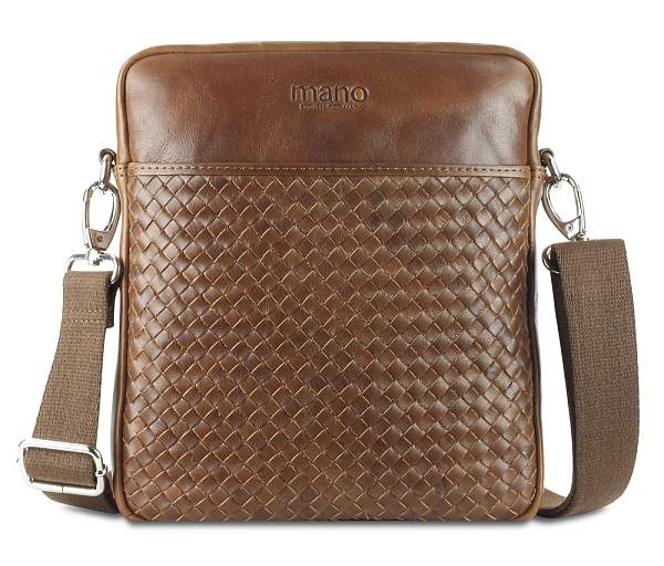 Сумка через плечо Mano "Don Luca", натуральная кожа в коньячном цвете, 23 х 26,5 х 4,5 см M191945802 MANO 1919, Артикул: M191945802 фото №1