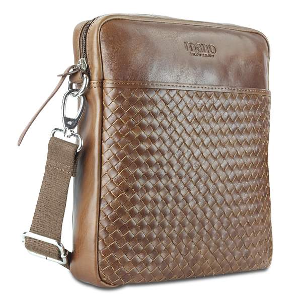 Сумка через плечо Mano "Don Luca", натуральная кожа в коньячном цвете, 23 х 26,5 х 4,5 см M191945802 MANO 1919, Артикул: M191945802 фото №1