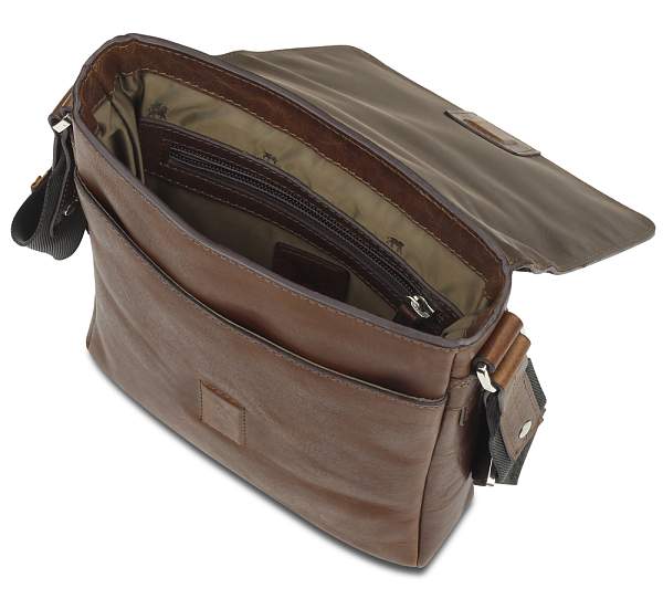 Сумка через плечо Mano "Don Valentino", натуральная кожа в коричневом цвете, 21 х 25 х 5 см M191940039 MANO 1919, Артикул: M191940039 фото №1